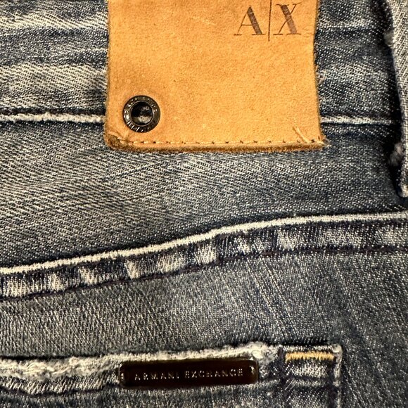 Armani Exchange Jeans Womans Size 4 Low Rise Straight Leg Distressed Denim - Picture 10 of 13